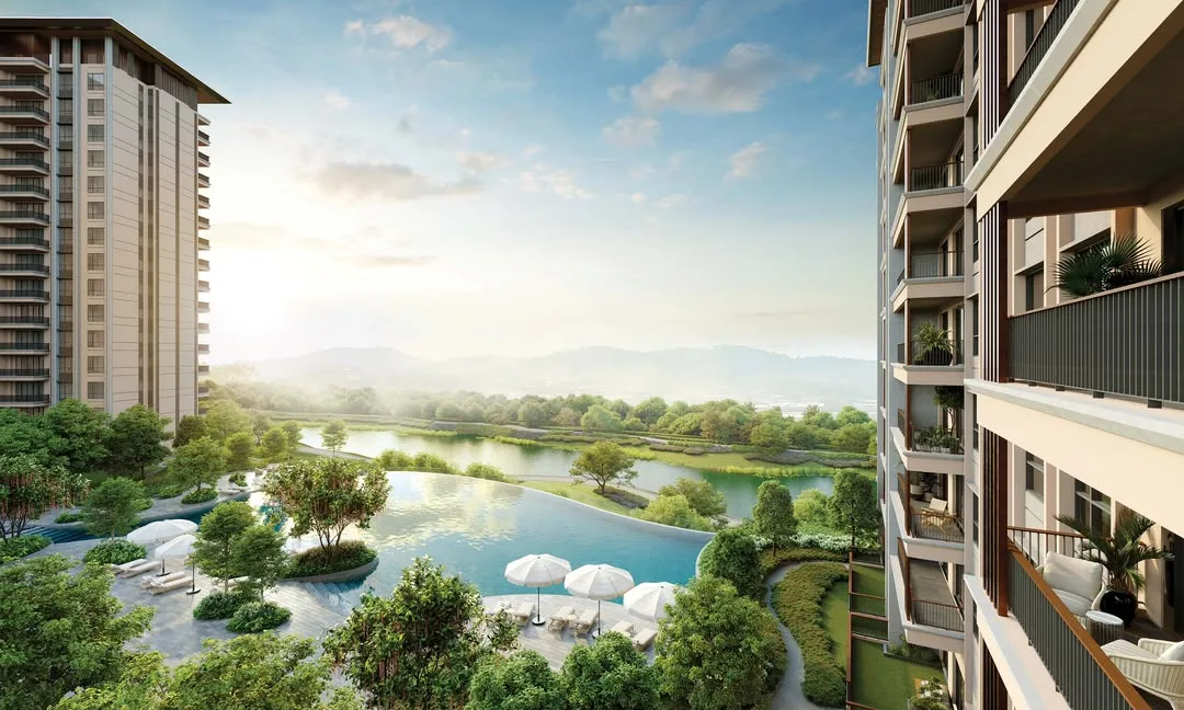 Zenia @ ParkCity Damansara overlooking parkland and lakes, artist's impression