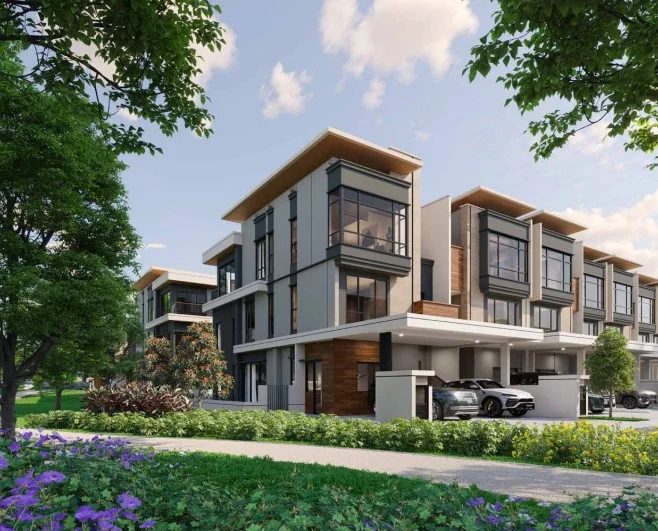 Zenia three-storey Parkhomes along the Green Spine, artist's impression