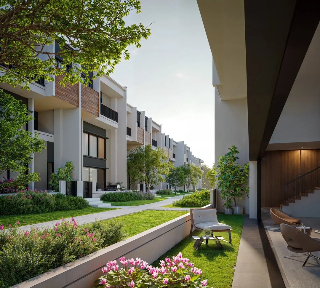 The Green Spine walkway through Zenia, artist's impression